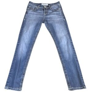 BKE Jeans Womens 29R Harper Straight Leg Blue Medium Wash ABK147 Stretch Denim